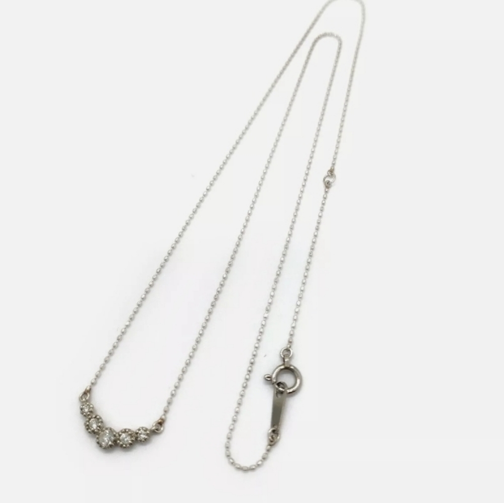 Necklace   Diamond 0.12ct Platinum - Picture 3 of 9